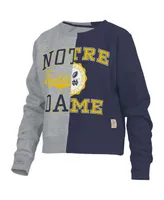 Women's Pressbox Heather Gray Notre Dame Fighting Irish Half and Raglan Pullover Sweatshirt