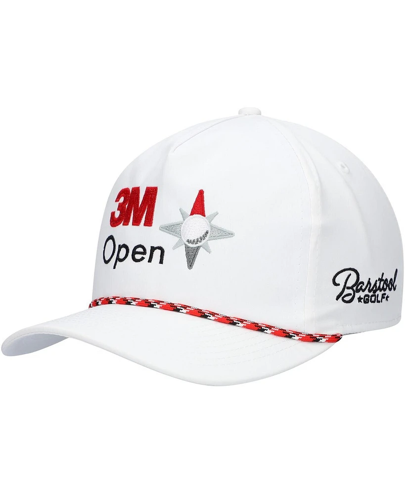 Men's Barstool Golf White 3M Open Rope Snapback Hat