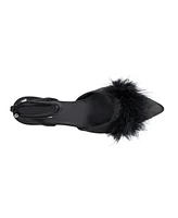 New York & Company Womens Saylor- Faux Feather Heel Sandal