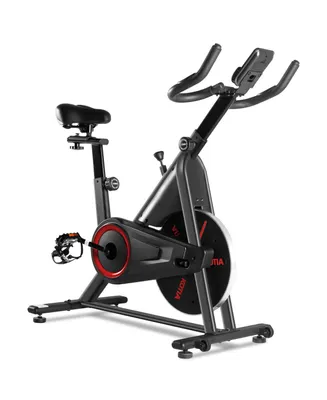Simplie Fun Stationary Bike 4D Adjustment Seat Spin Exercise Bikes With Adjustable Feet 260Lbs Capacity