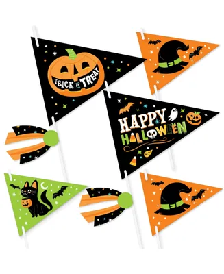 Jack-o'-Lantern Halloween - Kids Party Props - Pennant Flag Centerpieces - 20 Ct