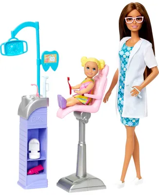Barbie Careers Dentist Doll and Playset With Accessories, Barbie Toys - Multi