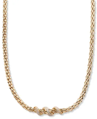 Diamond Twist Pyramid Link 18" Collar Necklace (5/8 ct. t.w.) in 14k Gold-Plated Sterling Silver - Gold