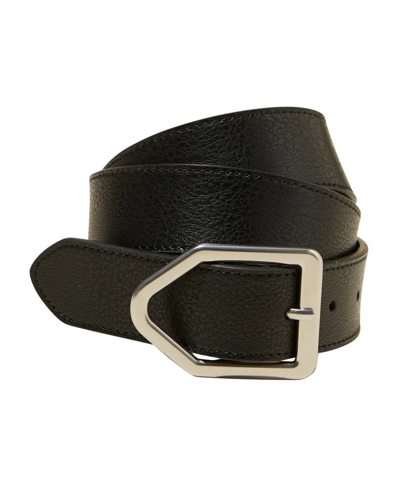 Cotton On Men's Leather Icon Buckle Belt