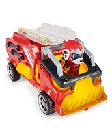 Paw Patrol- The Mighty Movie, Firetruck Toy with Marshall Mighty Pups Action Figure