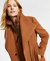 Calvin Klein Womens Wool Blend Belted Wrap Coat, Created for Macys