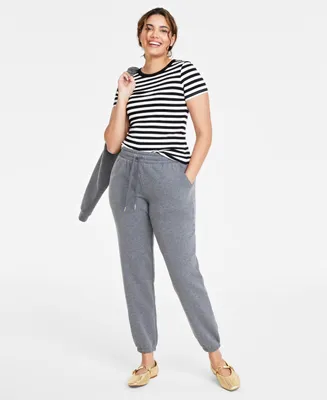 On 34th Women's Heathered Fleece Jogger Pants, Created for Macy's