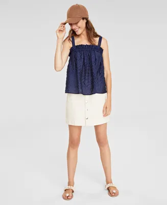 On 34th Women's Shirred Tonal-Stripe Camisole Top, Created for Macy's