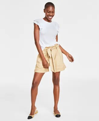 On 34th Women's Paperbag-Waist Belted Shorts