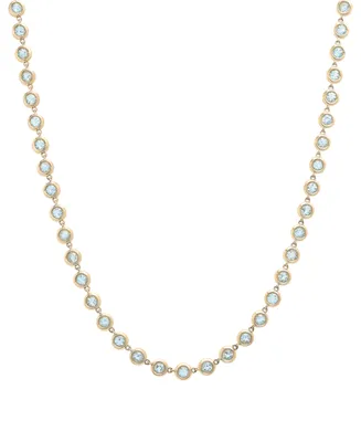 Blue Topaz Link 17" Collar Necklace (5-1/20 ct. tw.) in 14k Gold-Plated Sterling Silver