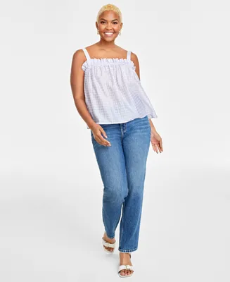 On 34th Women's Shirred Tonal-Stripe Camisole Top, Created for Macy's