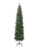 National Tree Company 7.5 ft. Feel-Real Duxbury Light Green Slim Mixed Hinged Tree