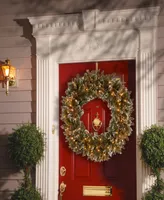 National Tree Company 30" Glittery Bristle Pine Wreath with Twinkly Led Lights