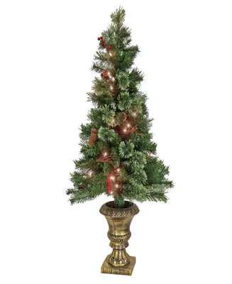 National Tree Company 4' Glistening Pine Entrance Tree with Clear Lights