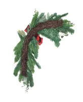 National Tree Company 24" Mixed Pine and Bow Christmas Corner Swags