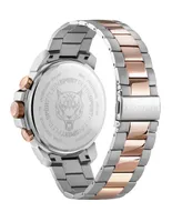 Plein Sport Men's Chronograph Date Quartz Powerlift Rose Gold-Tone and Silver-Tone Stainless Steel Bracelet Watch 45mm - Two