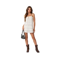 Women's August Cotton Lace Mini Dress