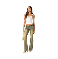 Women's Maris Low Rise Washed Flared Jeans