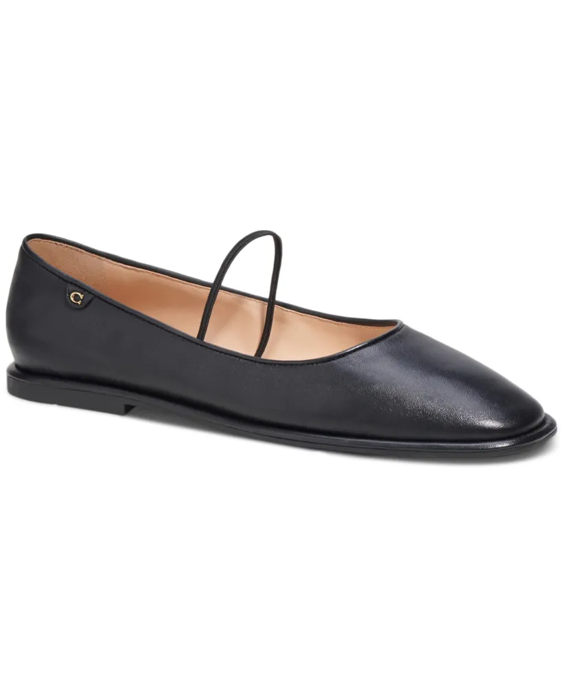 Coach Whitley Mary Jane Ballet Flats - Black Leather - Size 7M