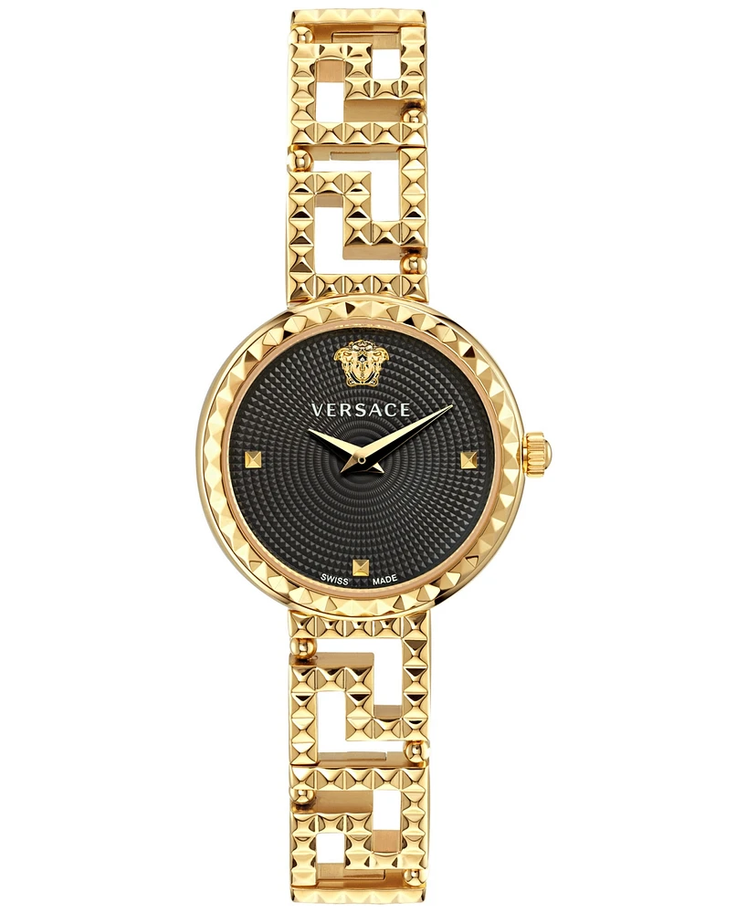Versace Women's Swiss Greca Goddess Gold Ion Plated Stainless Steel Cut-Out Bracelet Watch 28mm