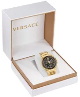 Versace Men's Greca Extreme Swiss Chronograph Gold-Tone Stainless Steel Bracelet Watch 45mm