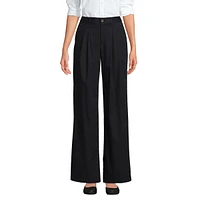 Lands' End Women's High Rise Crisp Poplin Chino Wide Leg Pants