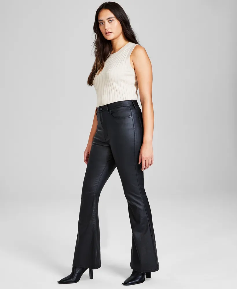 And Now This Women's High Rise Coated Flare Jeans, Created for Macy's