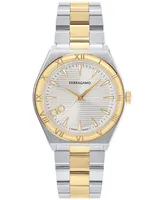 Salvatore Ferragamo Men's Swiss Vega Upper East Two-Tone Stainless Steel Bracelet Watch 40mm