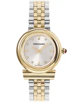 Salvatore Ferragamo Women's Gancini Swiss Two-Tone Stainless Steel Bracelet Watch 28mm