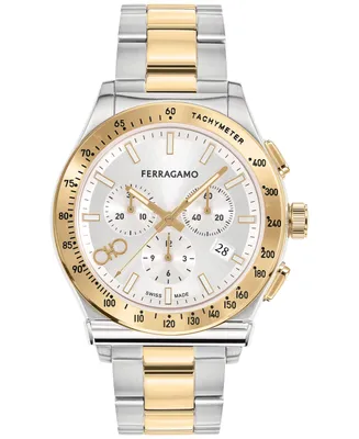 Salvatore Ferragamo Men's 1927 Swiss Chronograph Two-Tone Stainless Steel Bracelet Watch 42mm