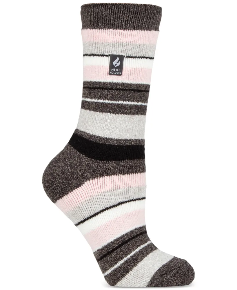 Heat Holders Women's Lite Peony Multi Stripe Crew Socks