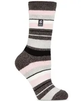 Heat Holders Women's Lite Peony Multi Stripe Crew Socks