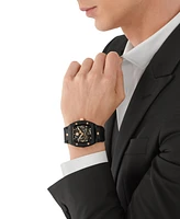 Philipp Plein Men's Automatic The Keleton Black Silicone Strap Watch 44mm