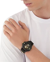 Philipp Plein Men's The Kull Black Silicone Strap Watch 44mm