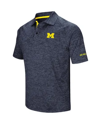 Men's Colosseum Navy Michigan Wolverines Down Swing Polo Shirt