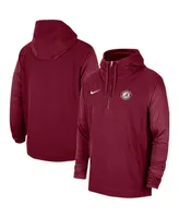 Men's Nike Crimson Alabama Tide 2023 Sideline Player Quarter-Zip Hoodie Jacket