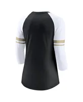 Nike Black New Orleans Saints Fashion 3/4-sleeve Raglan T-shirt