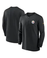 Men's Nike Black Pittsburgh Steelers 2023 Sideline Performance Long Sleeve Quarter-Zip Top