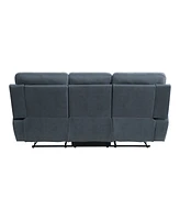 White Label Nadia 85" Double Reclining Sofa with Drop-Down Cup Holders