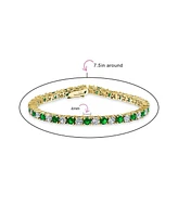 Bling Jewelry Alternating Stones Round Cubic Zirconia 12.00 Ct 4 Prong Basket Set Solitaire Cz Tennis Bracelet Prom Gold Plated 7.5 Inch