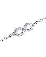 Giani Bernini Cubic Zirconia Infinity Link Ankle Bracelet in Sterling Silver, Created for Macy's