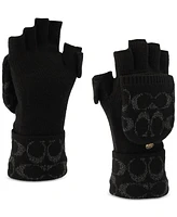 Coach Women's Metallic Pop Top Logo Gloves