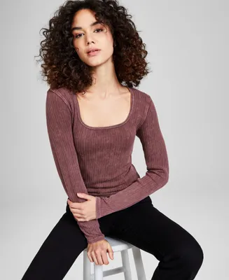 And Now This Women's Seamless Square-Neck T-Shirt, Created for Macy's