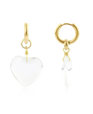 Rebl Jewelry Glass Heart Earrings