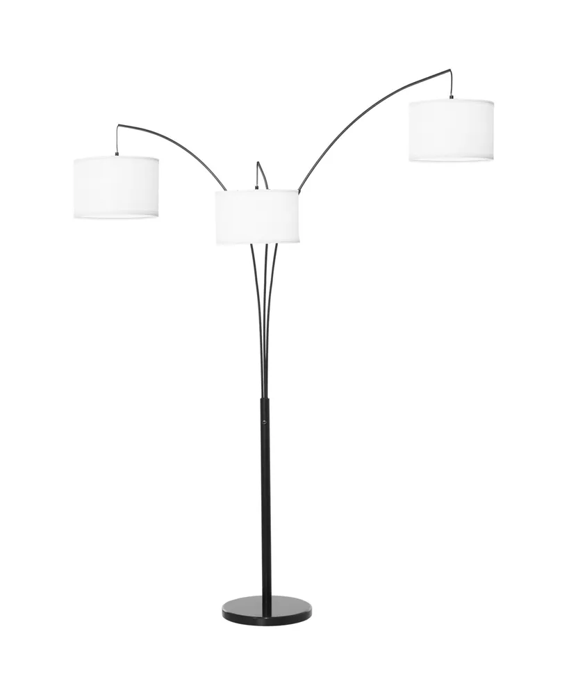 Homcom Arc Floor Lamp w/3 Hanging Drum Shape Lampshade, and Flexible Steel Pole