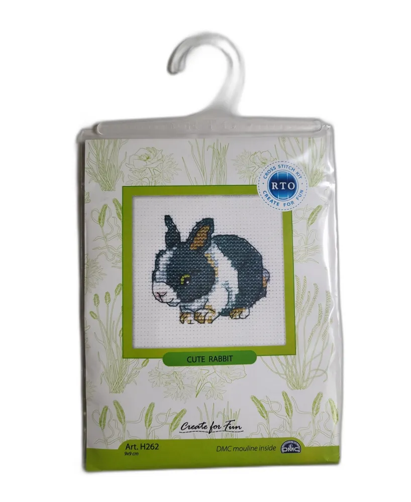 Bunny Rabbit Cross Stitch KIT For Beginners with Counted Pattern