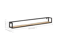 vidaXL Wall Shelves 2 pcs 63" Rough Mango Wood