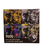 Kurt Adler 3000-Light 98' Cluster Garland with Led Lights