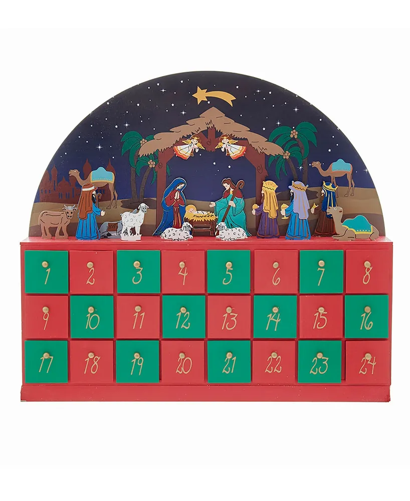 Kurt Adler Wooden Nativity Advent Calendar