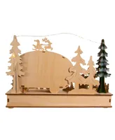 Kurt Adler 7.5" Battery-Operated Wooden Light Up Camper with Santa